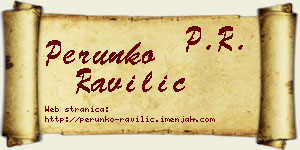 Perunko Ravilić vizit kartica